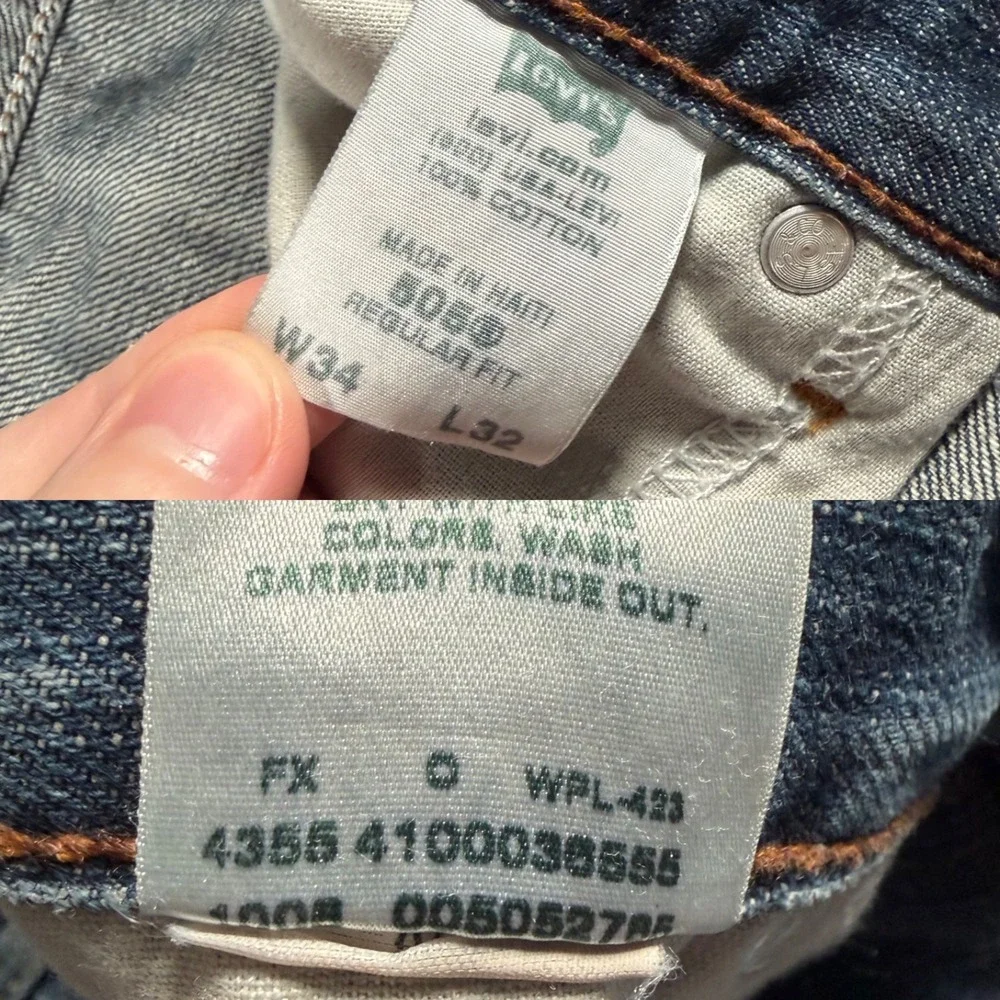 Levi's 505 Regular Fit Jeans Mens 34x32 Blue Straight Leg Denim Y2K